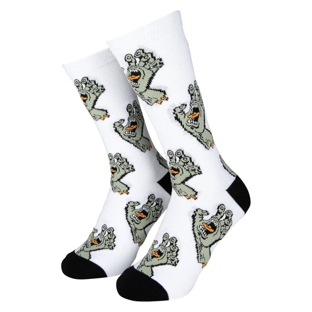 Santa Cruz Sock Multi Hand (2 Pack) White / Stone Grey Black / Matcha - 8-11