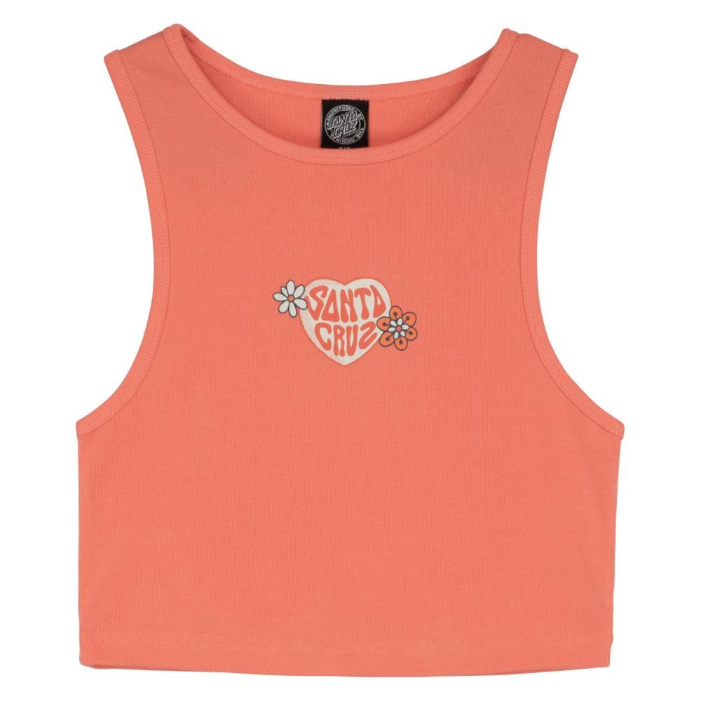 Santa Cruz Womens Tank Top Balloon Heart Front - Coral