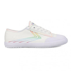 Feiyue Footwear Fe Lo 1920 Canvas Martial Arts/Gym/Lifing Shoes - White / Rainbow - Skatewarehouse.co.uk