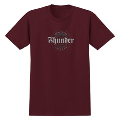 Thunder T-Shirt Worldwide Script - Maroon / Grey / Green