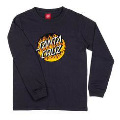 Santa Cruz Youth L/S T-Shirt Youth Blaze Dot LS T-Shirt - Black