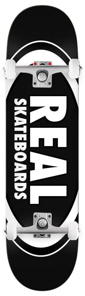 Real Team Classic Oval Black Custom Complete Skateboard - 8.25" - Skatewarehouse.co.uk