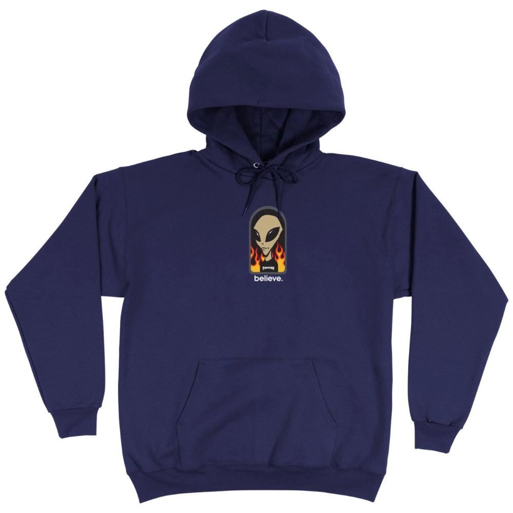 Thrasher Hoody THR X AWS Believe - Navy - Skatewarehouse.co.uk