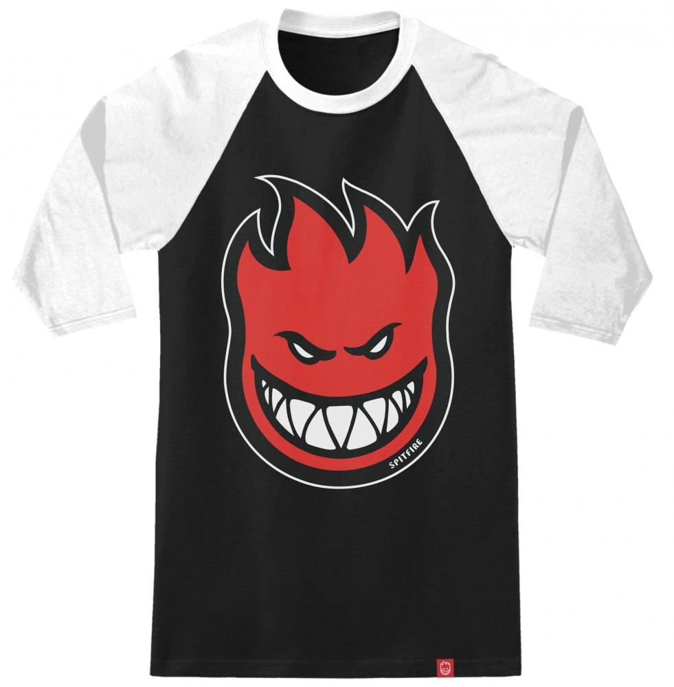 Spitfire 3/4 Sleeve Raglan Bighead Fill - Black / White / Red