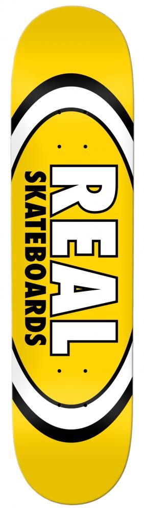 Real Team Classic Oval Yellow Skateboard Deck - 8.06"