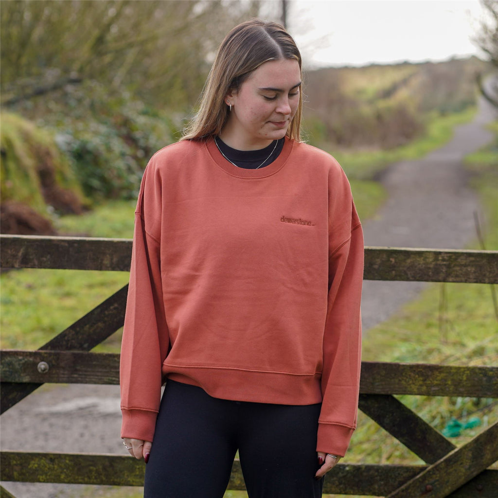 Dewerstone Ember Organic Cotton Boxy Sweatshirt - Chestnut Brown