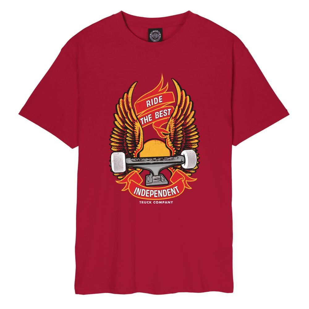 Independent T-Shirt Ride Free - Cardinal Red - Skatewarehouse.co.uk