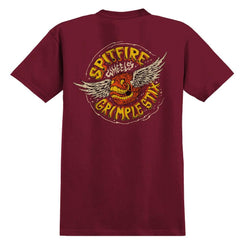 Spitfire X Grimple T-Shirt Flying Grimple - Burgundy