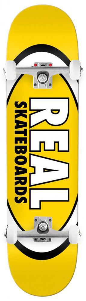 Real Team Classic Oval Yellow Custom Complete Skateboard - 8.06" - Skatewarehouse.co.uk