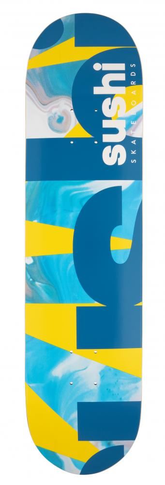 Sushi Spectrum Logo Yellow/Teal Skateboard Deck - 8.0"
