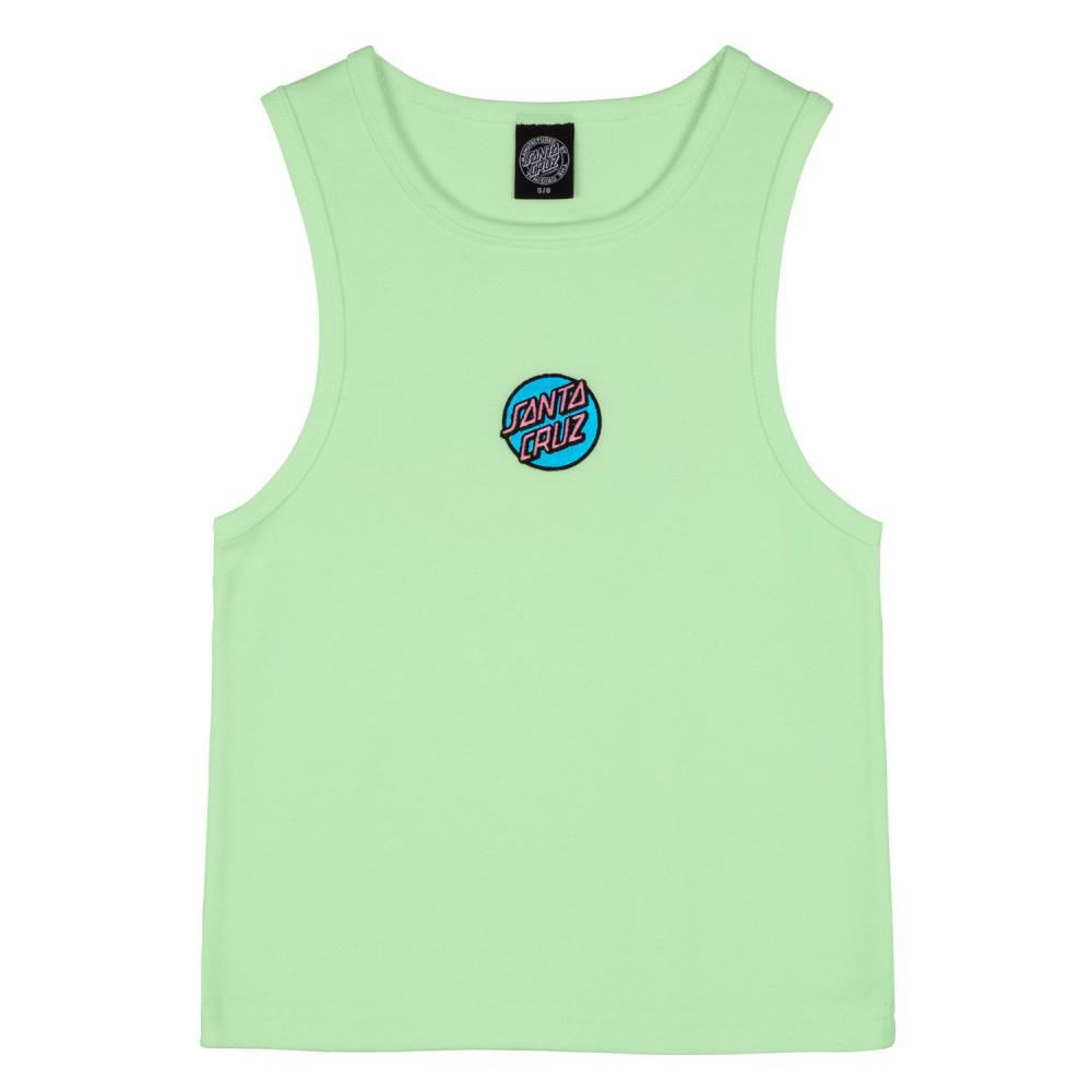 Santa Cruz Womens Vest Other Dot Emb Tank - Pastel Green - Skatewarehouse.co.uk