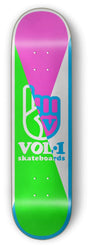 Vol.1 Frames Green/Pink Skateboard Deck 8.125"