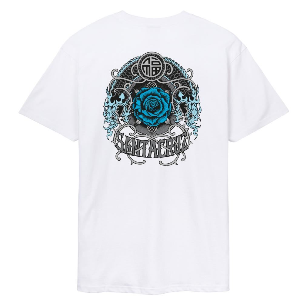 Santa Cruz T-Shirt Dressen Rose Crew One - White - Skatewarehouse.co.uk