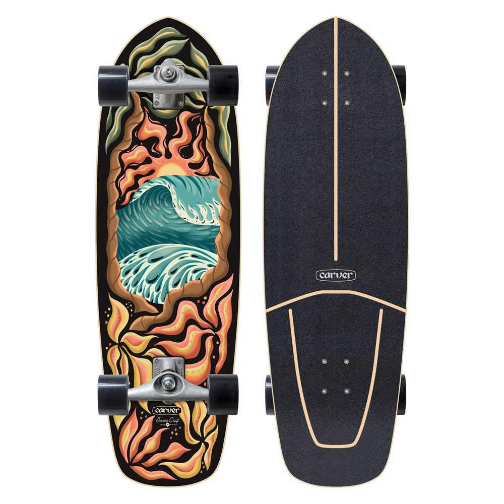 Carver Psychedelic Sunset - CX Surfskate Cruiser Skateboard - 9.875" x 32.0"