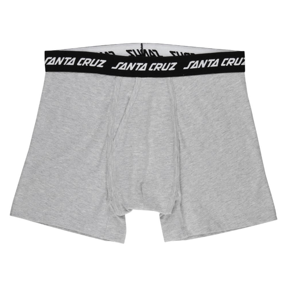 Santa Cruz Boxer Shorts Strip Boxer Brief - Heather Grey - Skatewarehouse.co.uk