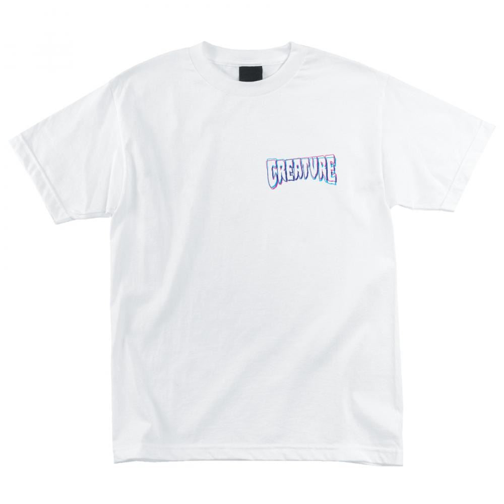 Creature T-Shirt 3D Logo - White - Skatewarehouse.co.uk