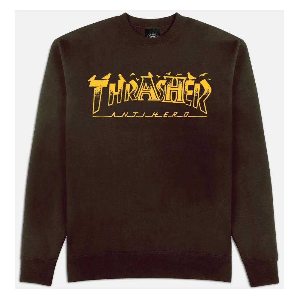 Thrasher X Antihero Crew Pigeon Mag - Dark Chocolate