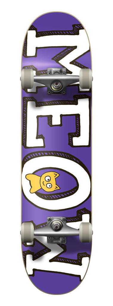 Meow Logo Complete Skateboard Purple 8.25"