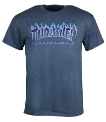 Thrasher T-Shirt Flame Logo - Dark Heather - Skatewarehouse.co.uk