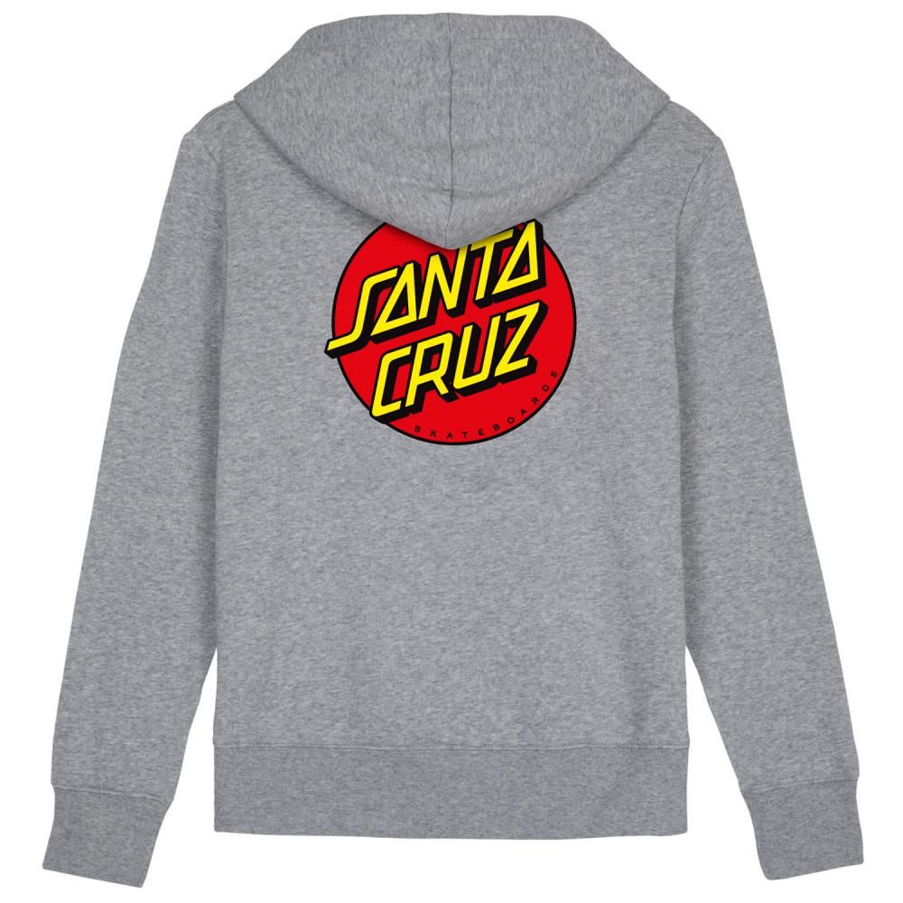 Santa Cruz Womens Hood Classic Dot Chest - Heather Grey - Skatewarehouse.co.uk