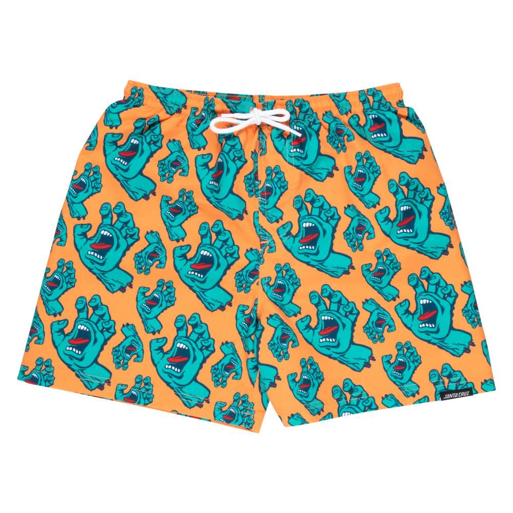 Santa Cruz Youth Swim Shorts Youth Hands All Over - Apricot - Skatewarehouse.co.uk