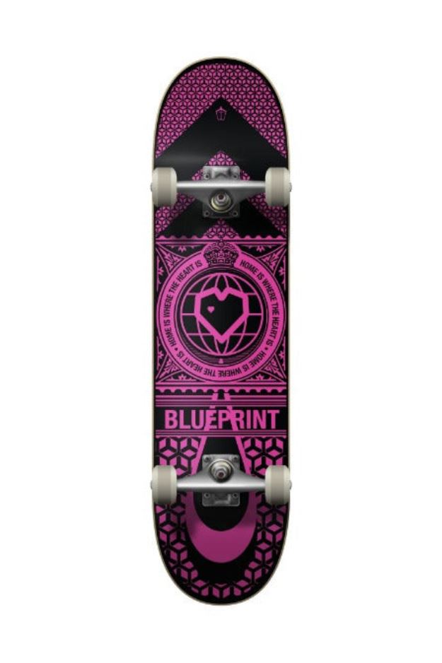 Blueprint Home Heart Complete Skateboard Black/Pink 7.75"