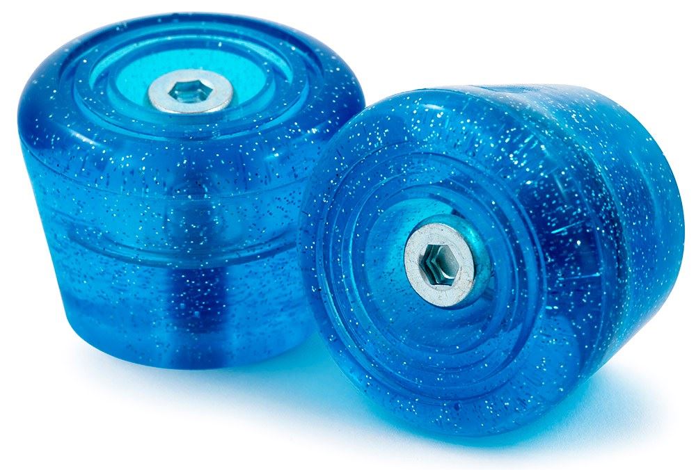 Rio Roller Quad Skate Stoppers - Blue Glitter