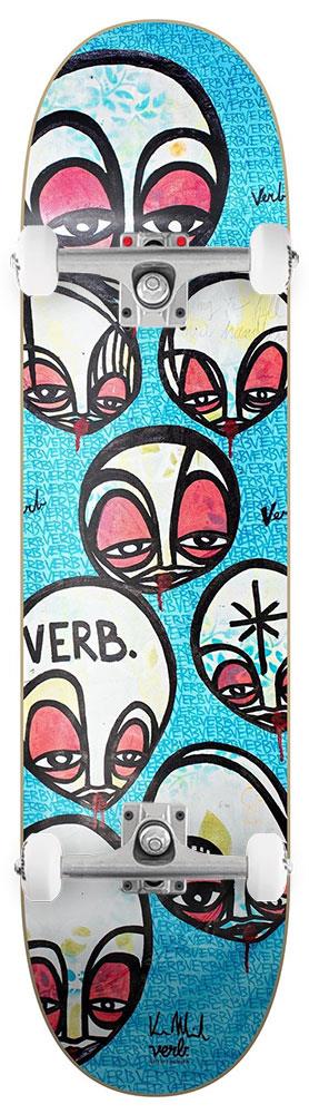 Verb Limited Kris Markovich Faces Artist Blue x Venom Custom Complete Skateboard - 8.25"