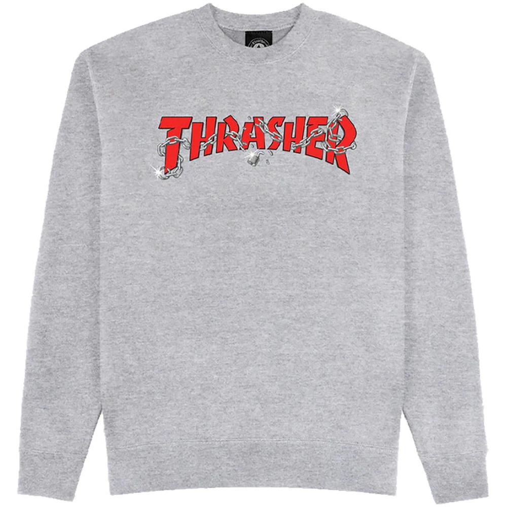 Thrasher x Toy Machine Crew Chains By Daniel Shepard - Sport Grey