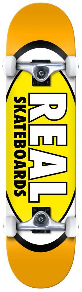 Real Classic Oval Yellow Complete Skateboard - 7.5"