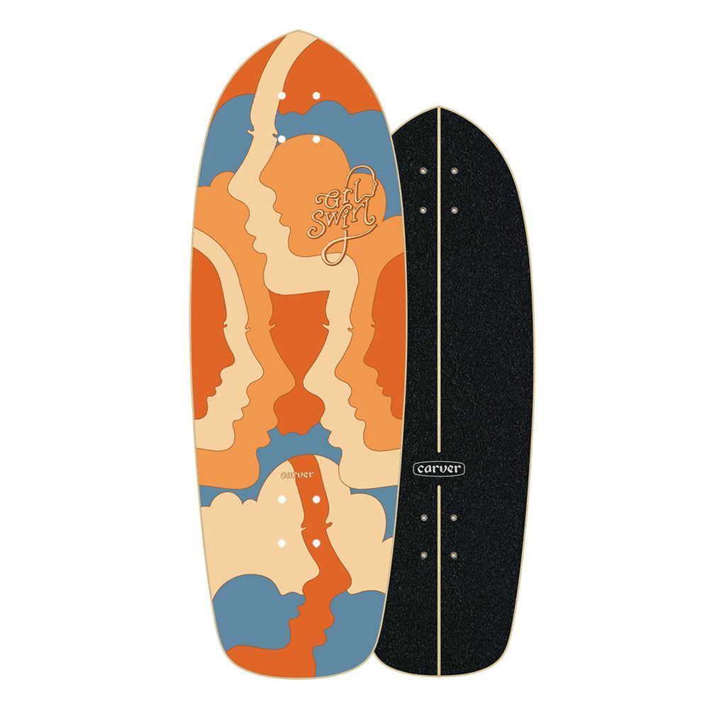 Carver GrlSwirl Silhouette - Surfskate Cruiser Skateboard Deck - 9.75" x 29.5"