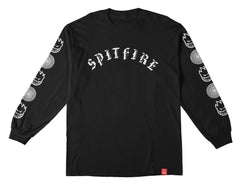 Spitfire L/S T-Shirt Old E Combo Sleeve - Black / White