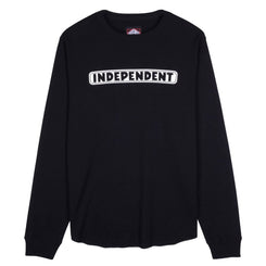 Independent L/S T-Shirt Bar Logo Thermal - Black - Skatewarehouse.co.uk