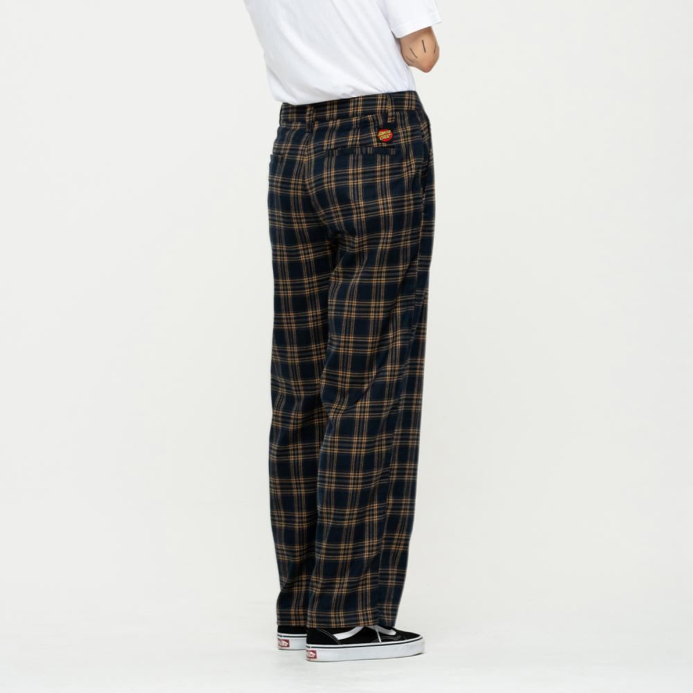 Santa Cruz Womens Pant Nolan Slouch Pant - Navy Check - Skatewarehouse.co.uk