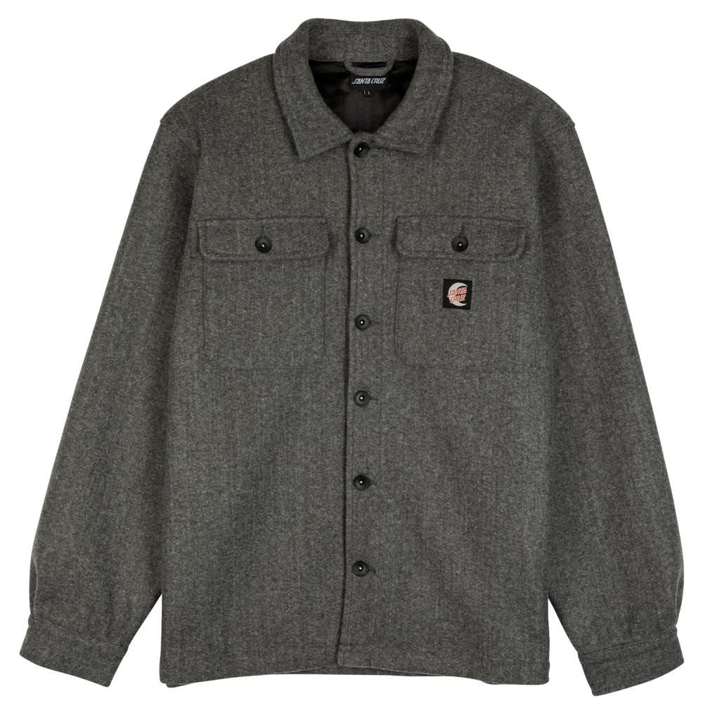 Santa Cruz Jacket Crypt Overshirt - Charcoal - Skatewarehouse.co.uk