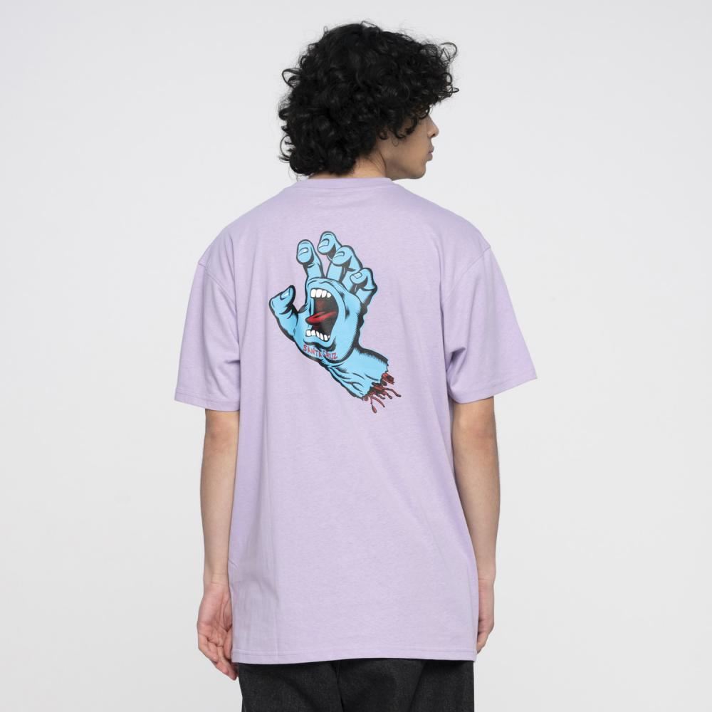 Santa Cruz T-Shirt Screaming Hand Chest - Digital Lavender - Skatewarehouse.co.uk