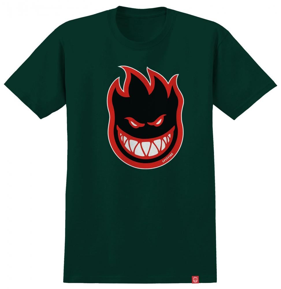 Spitfire T-Shirt Bighead Fill - Forest Green / Red / White