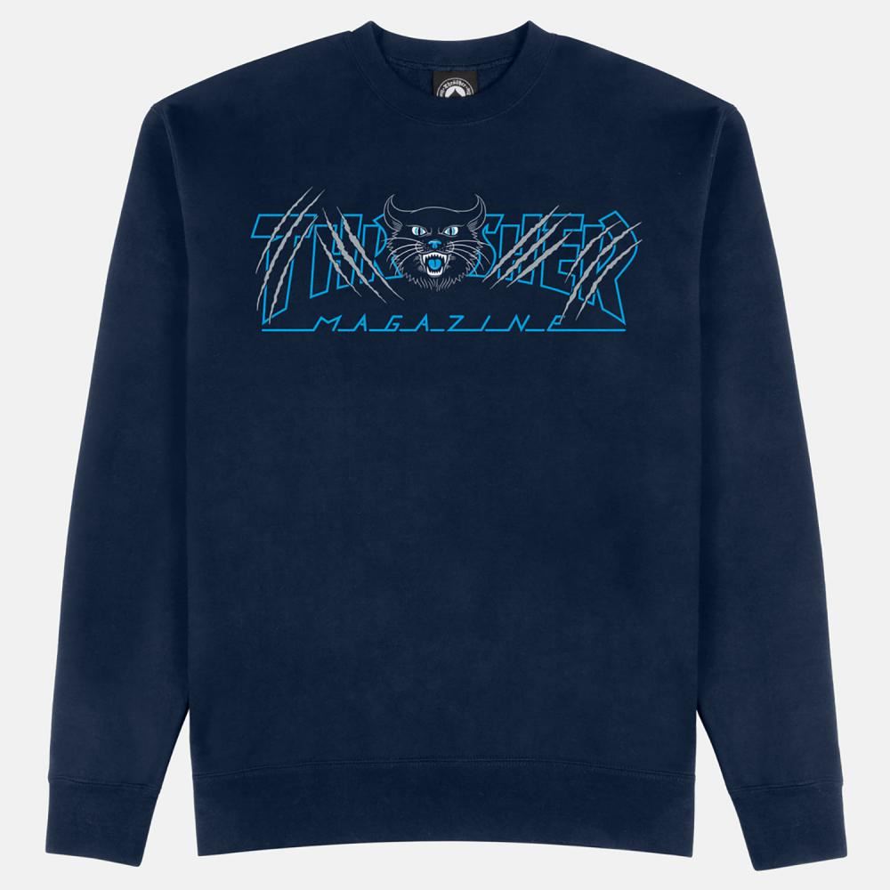 Thrasher Crew Gato - Navy - Skatewarehouse.co.uk