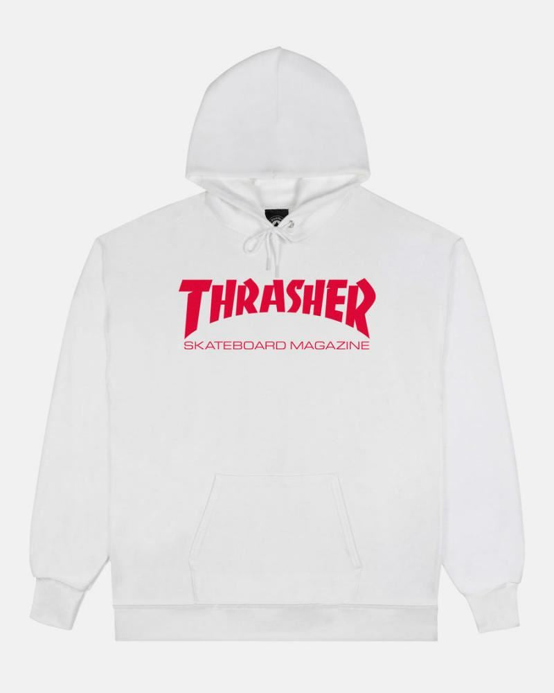 Thrasher Hoody Skate Mag - White / Red - Skatewarehouse.co.uk