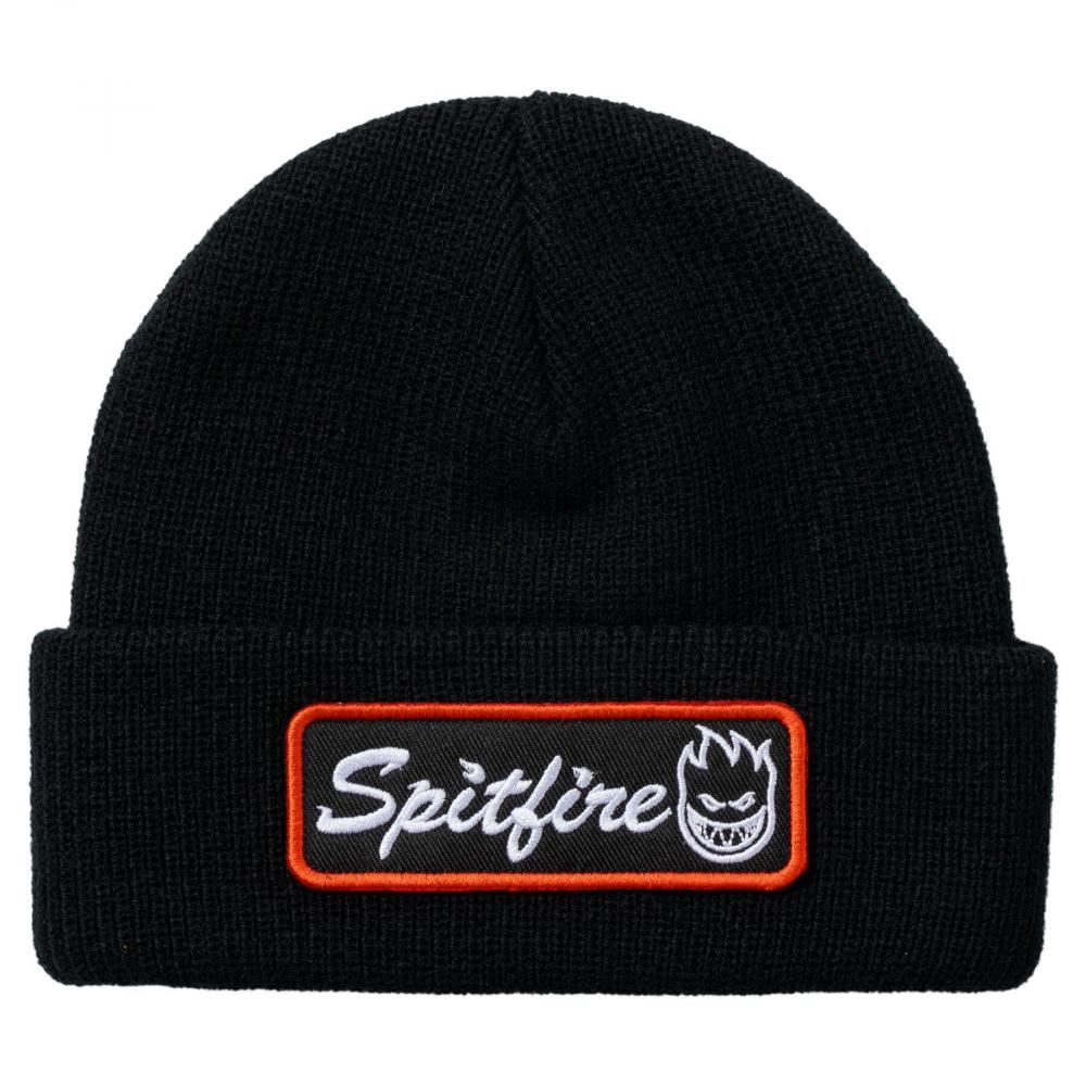 Spitfire Beanie Courier Patch Black - OSFM