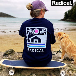 Radical. Palm Royale Unisex Long Sleeve T-shirt - Navy