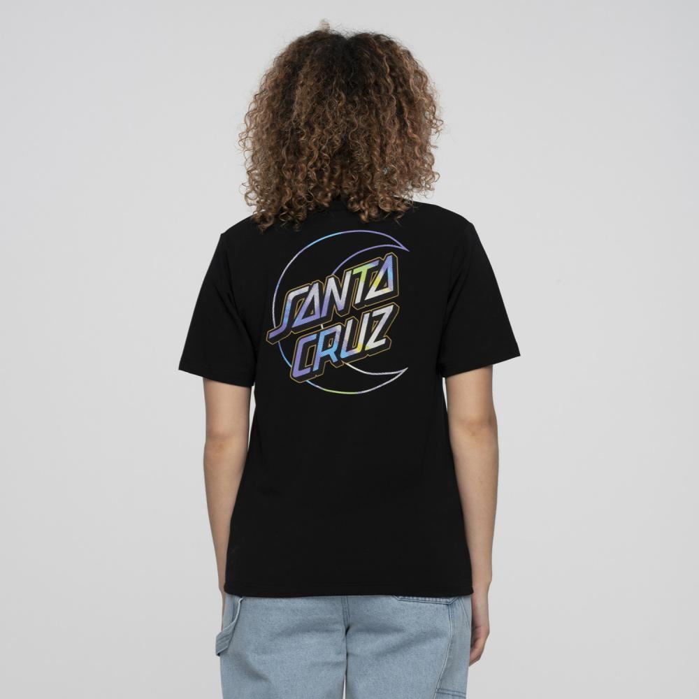 Santa Cruz Womens T-Shirt Holo Moon Dot T-Shirt - Black - Skatewarehouse.co.uk