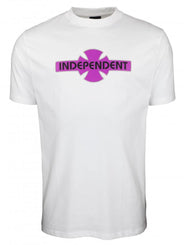 Independent T-Shirt O.G.B.C Streak T-Shirt - White / Purple - Skatewarehouse.co.uk