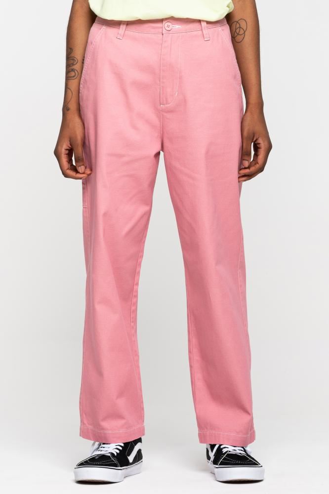 Santa Cruz Womens Pant Nolan Carpenter Pant - Pink / White - Skatewarehouse.co.uk