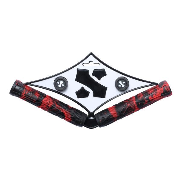 Sacrifice SPY Scooter Bar Grips - Black/Red - Skatewarehouse.co.uk