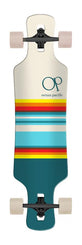 Ocean Pacific Swell Drop Through Off White/Teal Off White/Teal Complete Longboard - 36.0"