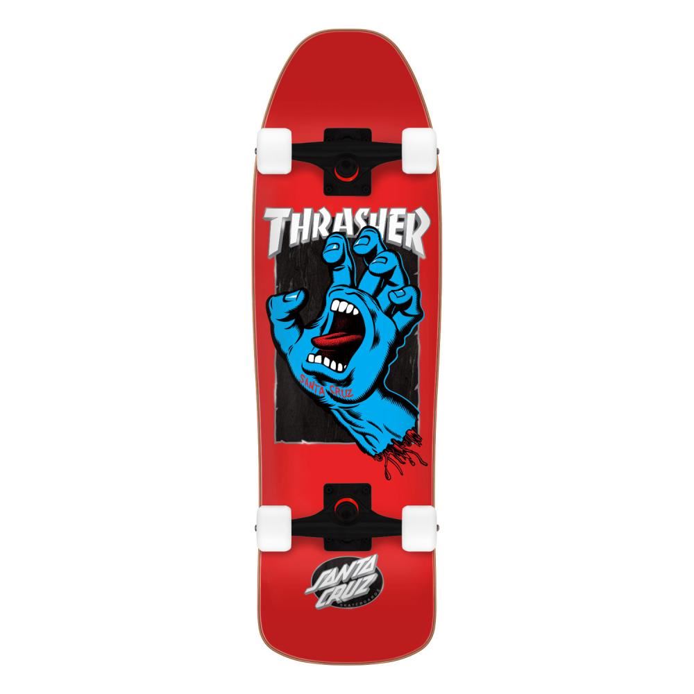 Santa Cruz x Thrasher Cruiser Thrasher Screaming Hand Complete Skateboard - 9.35" - Skatewarehouse.co.uk
