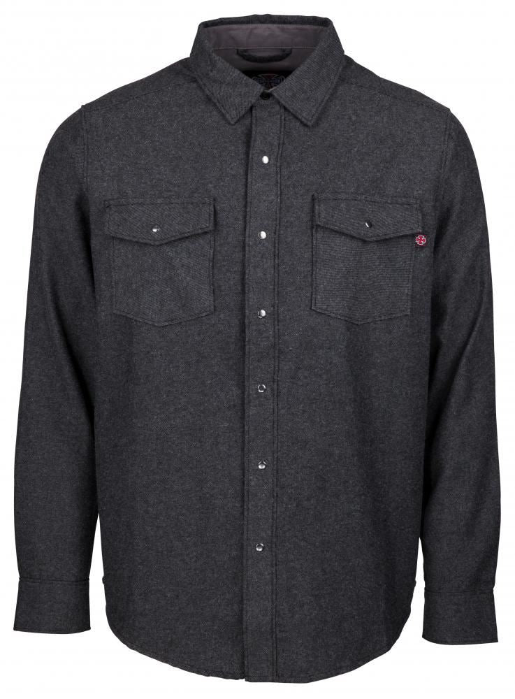 Independent Shirt Mill Shirt - Charcoal Heather - Skatewarehouse.co.uk