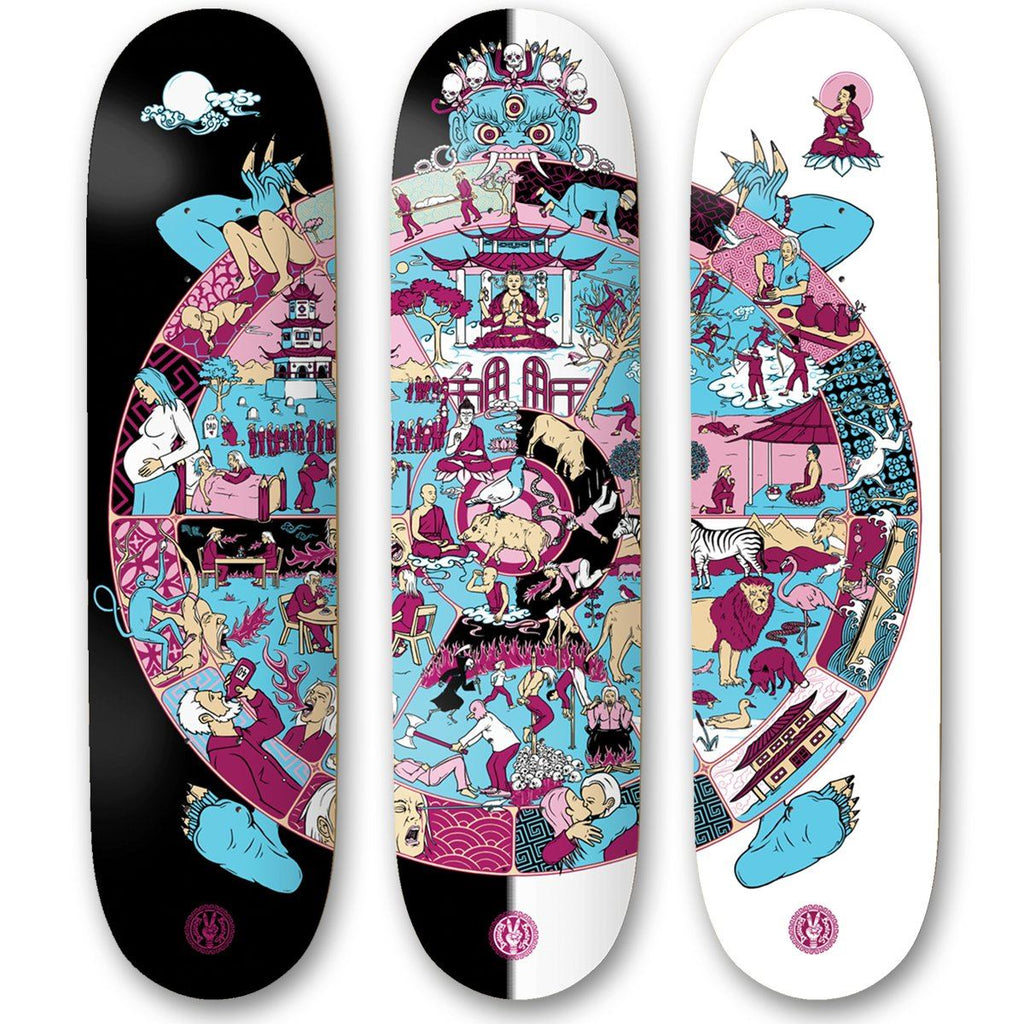 Drawing Boards Wheel Of Life Complete Set x3 Decks - Ltd Edition Skateboard Decks - 8.25"