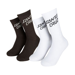 Santa Cruz Womens Socks Singular Script Sock (2 Pack) Assorted - 4-7